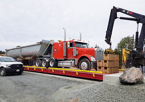 Weighing a transport truck